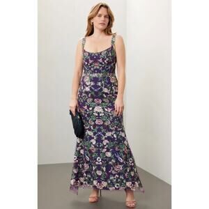 Marchesa Notte Embroidered tulle gown